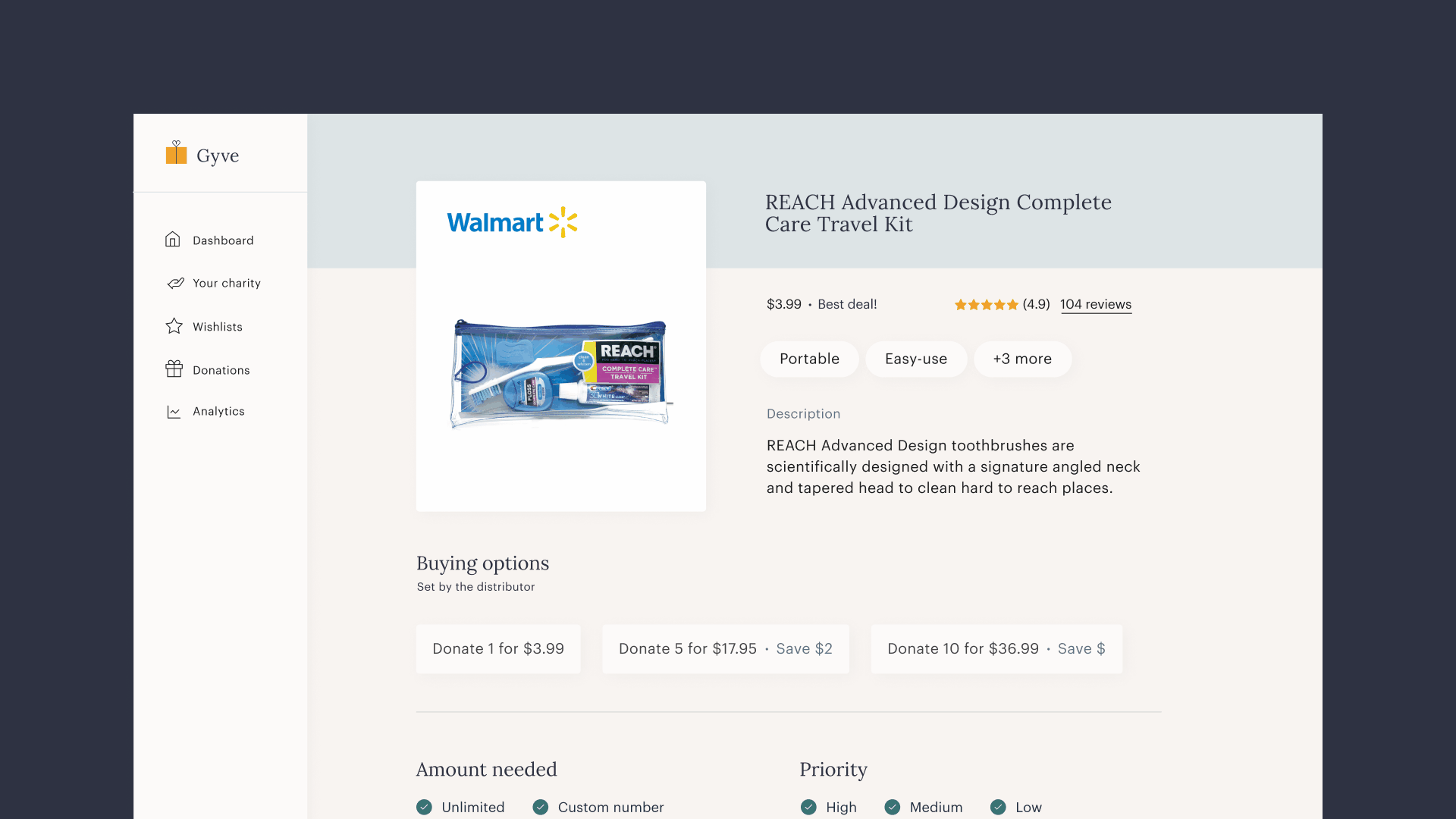 Web app screens